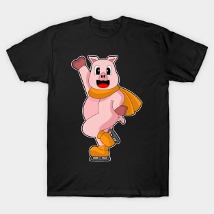 Pig Ice skating Ice skates T-Shirt